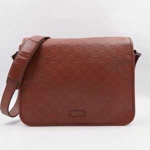 CF20 💟 GUCCI Guccissima Flap Messenger Bag